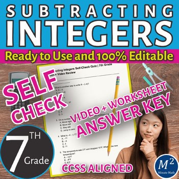 Subtracting Integers Self-Check Quiz | 7th Grade Math   Video Review