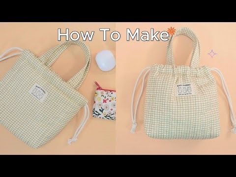 DIY Padded Drawstring Tote Bag #3| Easy Beginner-Friendly Sewing Tutorial