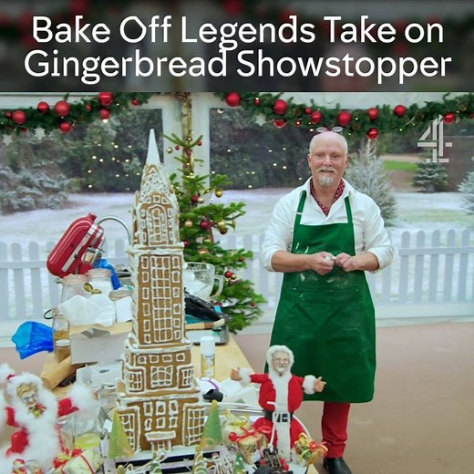 Great British Bake Off hall of famers Terry, Yan, Tom and Briony return to the tent to take on a Christmas classic - the gingerbread house. | Channel 4