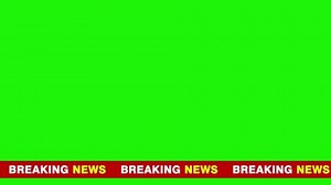 Breaking News Ticker Scrolling Text on Green Background