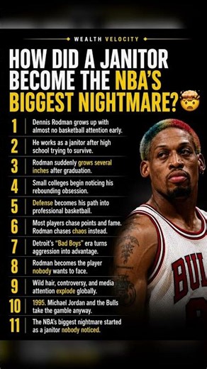 How A Janitor Became The NBA’s Biggest Nightmare: The Dennis Rodman Story 🏀☠️