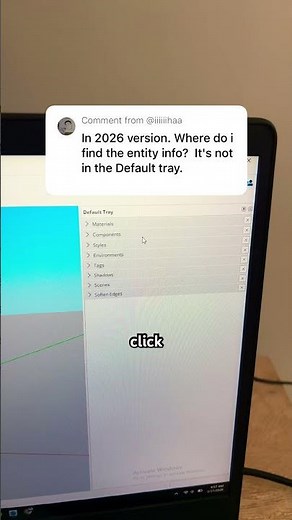 How to get Entity Info back in the Default Tray #sketchup