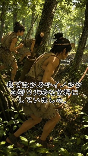 【縄文人の1日】食べ物はどうやって手に入れていた？ #歴史 #ai動画 #日本史 #歴史shorts #古代日本