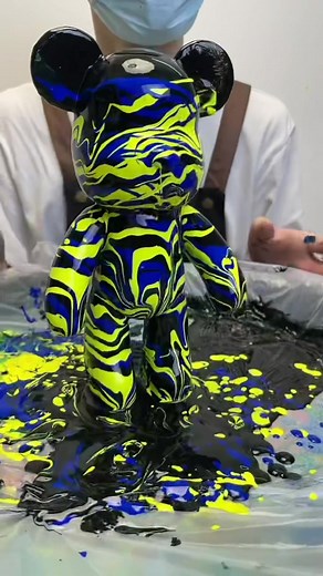 The best gift for children🎁💝🎁#child #foryou #fluidbear #DlY #fluidpainting #fluidart #diybear1 #diybear