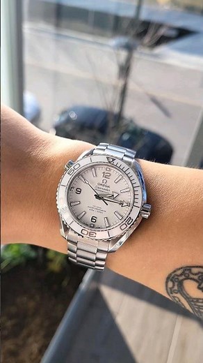 Omega Seamaster Planet Ocean 600m, 39.5 mm case in white.