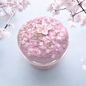 Sakura Cherry Blossom Cake Cloud Slime by Skye Blakely Slimes. Featuring 7oz. - Etsy