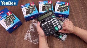 2 Pack Calculator Bulk, 12 Digits Calculators Desktop with Large LCD Display and Sensitive Butto, Solar and Battery Dual Power, Desk Calculator