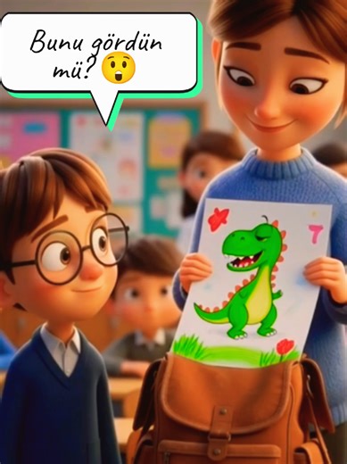 Öğretmenime resmi gösterirken dinozorun göz kırptığına yemin edebilirim ama kanıtlayamam... 🦖😳 #animation #magicdraw #dinosaur #cartoon #keşfet