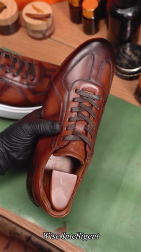 Gifennse | Handmade leather Brown Sneaker making process #sneakers #shoes #usa #leather Z