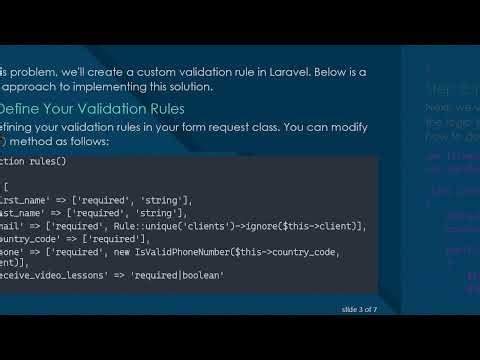 Validating Unique Phone Numbers in Laravel with Combined Columns