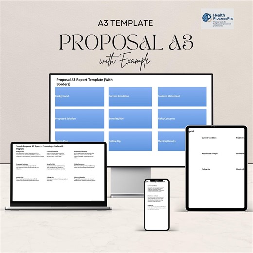 Lean Six Sigma Proposal A3 Template: Healthcare Process Improvement (PPT & Terms Guide Digital Download - Etsy