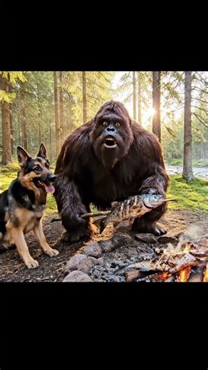 Bigfoot eating the fish #bigfoot #bigfootvlog #bigfootai #aibigfoot #bigfootever #bigfootvideo