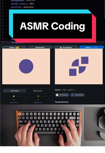 CSS Battle Daily Target 27th December Full Video on YouTube link in bio Keyboard ASMR Coding #coding #asmr #cssbattle #keychronk2 #webdev