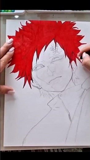 How I Drew Gaara From Scratch and Colored Him In! #naruto #anime #drawing #art #sketch