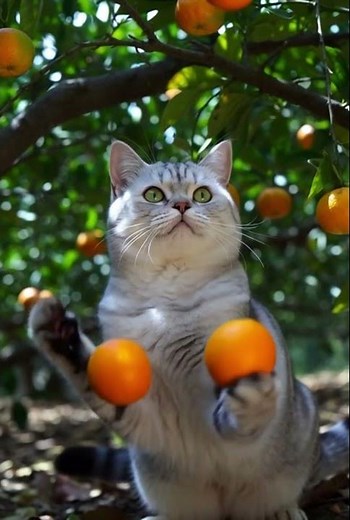[모찌의 하루] “귤 밭에서 난리 난 고양이?! 🍊 저글링 시작한 모찌ㅋㅋ😂” | 귀여움·코믹·힐링 고양이😊 #funnycat #cute
