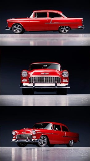 Check out this beautiful red 55 Chevy Bel Air shot in our studio!