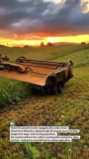 High-Speed Tractor Mowing Massive Grass Field 🚜🌾 #TractorPower #FarmMachinery #AgriTech