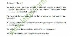 Letter from Landlord to Tenant to Renew Lease Agreement