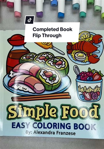 Flip through of this completed book. I had so much fun coloring this one! Food coloring is always fun 💛 What pages are you favs? This book is called Simple Food Coloring Book and it’s by @AllyColoringBooks I’ve added a link to the book in my bio for you 💛🔗 #ColorWithMe #SimpleColoring #foodcoloring #flipthrough #asmrcoloringfun #coloring #colouringbook