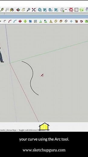 How to Extrude a curved line in Sketchup