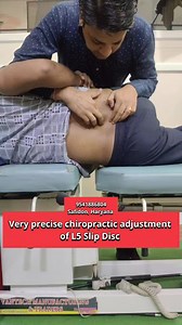 Very precise chiropractic adjustment of L5 Slip Disc #slipdisctreatment #chiropracticadjustment #health #backpainrelief #SciaticaRelief #trendingreels #chiropractic | Healing osteopathy, chiropractic and physiotherapy clinic