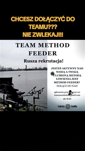 zapraszamy wszystkich chętnych do składania zgłoszeń do nowego teamu feederowego nanobaits.pl na zgłoszenia czekamy do 15.02.2026. pod adresem teamnanobaits@gmail.com W zgłoszeniu napisz jak najwięcej o swojej przygodzie z method feederem: - skąd jesteś - jak często jesteś nad wodą - swoje doświadczenie w method feederze -dołącz zdjęcia z wypadów - napisz, dlaczego chcesz dołączyć do Teamu Nano Baits #team #drużyna #nano #nanoteam #passion @NanoBaits @Damian_Machalski @kasiaznanobaits @Pako Carp