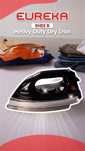 Ironing made simple, results made visible. The EHDI B Heavy Duty Dry Iron delivers consistent heat and smooth performance, so every outfit looks sharp, clean, and ready to go. 🛒 Eureka Official Website: https://bit.ly/eureka-home-appliances #EurekaMakingLifeComfortable | Eureka Home Appliances