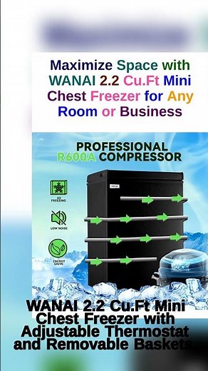 Maximize Your Space with the WANAI 2.2 Cu.Ft Chest Freezer.