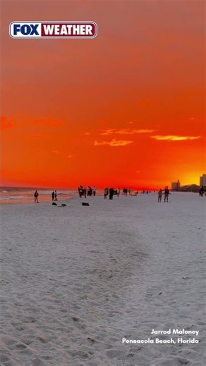 Vibrant Orange Sunset On The Gulf Coast Ahead Of Hurricane Isaias