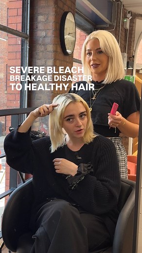 I’m cutting all her fucking hair off! You lot always asked for updates on Mollies hair after her first video went viral! Who am I to not give you what you want 🥹 You might remember Mollie, she came to me for the first time a year ago, when her hair had severe bleach damage and the breakage was some of the worst I’d ever seen. Since then we’ve been on a journey to hair health and here we are one year later. You best believe we have a long fucking way to go until she has a full head of healthy ha