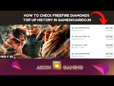 How To Check FreeFire Daimonds Topup History - FreeFire Diamond Topup Site