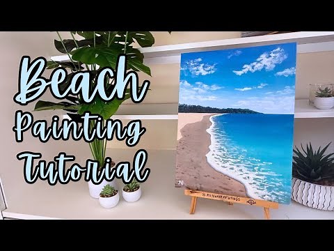 Beach painting tutorial for beginners Easy way to paint a beach scene acrylic painting for beginners