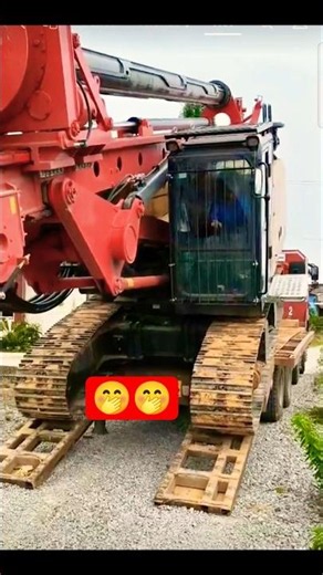Small Drilling Machine Dangerous Unloading | Skilled Operator at Work