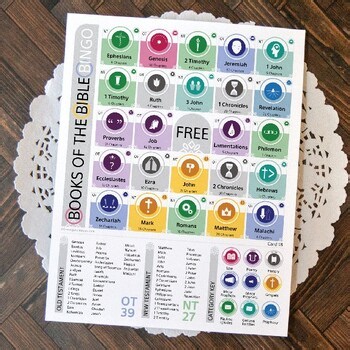 Books of the Bible Bingo - 50 Cards