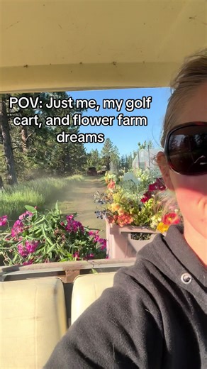 POV: just me, a golf cart, and a flower farm full of dreams… rolling through our family flower fields in Kalispell, Montana with a cart full of fresh-cut blooms and a heart full of big plans for the 2026 season. 🌼 This is what building a small flower farm looks like — early mornings, muddy boots, armfuls of zinnias, dahlias, peonies, and a whole lot of hope. If you’ve ever dreamed of visiting a real Montana flower farm, picking your own bouquet, planning a Glacier National Park elopement, or ju