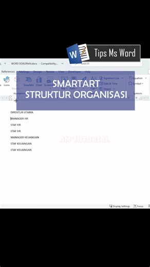 1.6M views · 24K reactions | cara cepat membuat struktur organisasi di Microsoft Word Jangan lupa follow akun instagram amustilan dan halaman facebook AM TUTORIAL. #tipsexcel #belajarexcel #tutorialexcel #microsoftexcel #microsoftword | AM Tutorial | Facebook