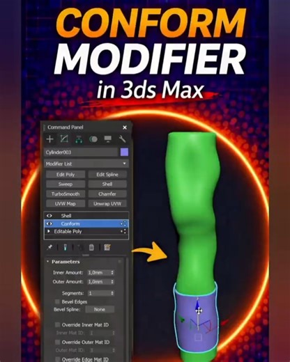Fit Objects to Any Surface in 3ds Max (Conform Modifier ) #shortvideo #3dsmax #3dmodeling #tutorial