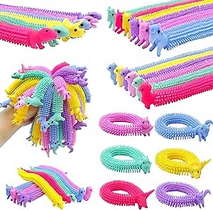 30 PCS Stretchy Fidget Toy,Sensory Fidget Worm Stretch Toys,Muticolor Stretchy Strings Toy for Stress Relief, Valentine's Day Easter Day Gift,Kids or Adults,Boys,Girls,Calming Party Favors