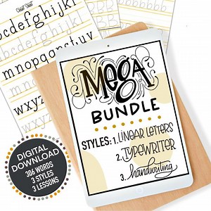 Procreate Lettering Guide: Mega Bundle With Handwriting Practice (digital Download) - Etsy
