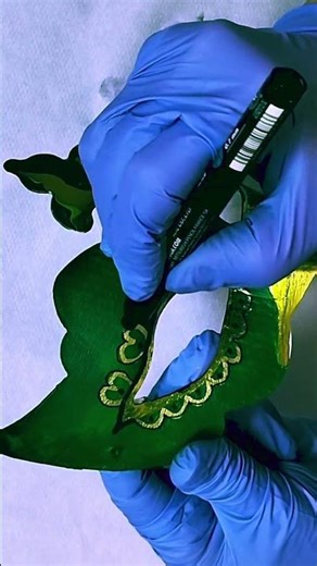 Green Marble Mask That's Actually Easy #tutorial #acrylicpour #masks