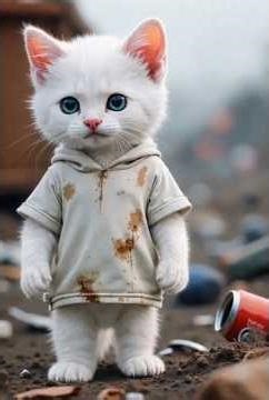 life is to short to live work hard and make money..# ai world # sad cat # ai vedios # working hard.