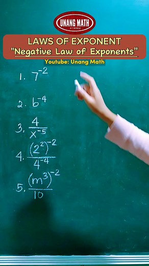 4.5K views · 121 reactions | Negative Law of Exponents - Laws of Exponents #ExponentsRules #math #CSEReview #mathtutorial | Unang Math | Facebook
