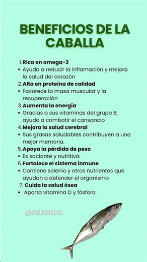 ✅¿Conoces estos Beneficios de la CABALLA? #shorts #nutrición #omega3