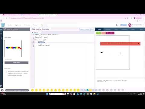 Arduino + Python 1.13.4 სავარჯიშო - Colorful caterpillar/ codehs.com/ პროგრამირება/ლევან ნიშნიანიძე