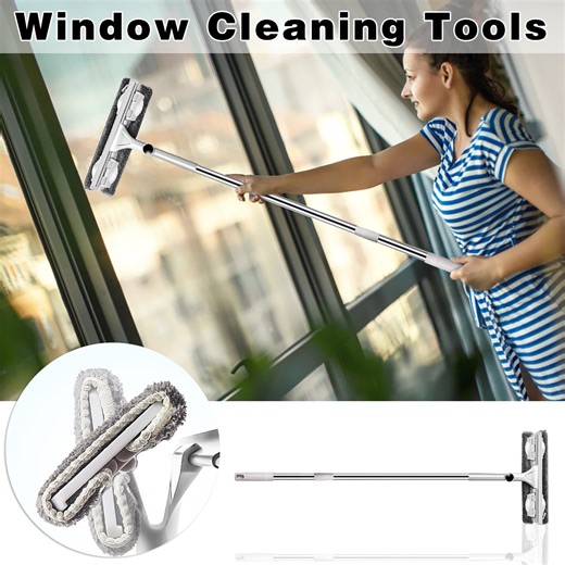 Bargain Double-sided Brush Window Wiper Wiper Glass Artifact Telescopic Rod Household Window Scraper Scraper Cleaning Tool 2025 New - Walmart.ca