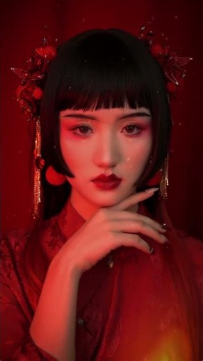 中式國潮紅妝丨中式新娘妝丨中國風Chinese Editorial Makeup | Modern Red Bridal Look | Neo-China Bridal Style
