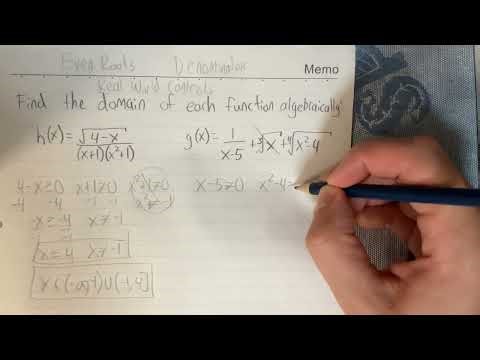 Find the Domain of a Function Algebraically