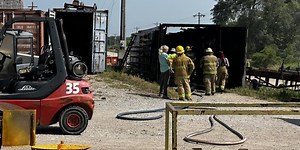 Phillips shipping container fire under investigation