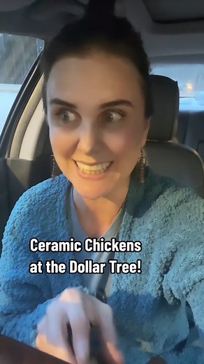 If you’re a chicken lover like me, you might want to run on over to the Dollar Tree. They have these cute ceramic chickens for $1.25 each and I’m going to paint mine a variety of fun colors to add to the chicken decor on my covered back porch. 🐓🐓🐓 | Mrs Happy Homemaker