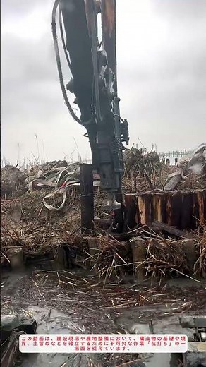 重機で木杭を打ち込む！効率的な基礎工事の現場を見学🚜